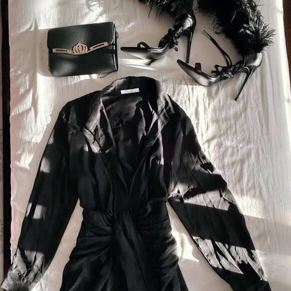 Jacquemus Black Crepe La Robe Bahia Draped